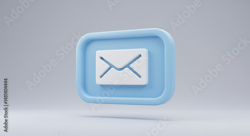 Free Download Light blue rounded square showing white email icon on light grey background - GFXLoad