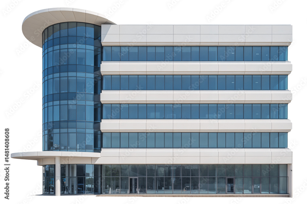 Fototapeta premium Modern Office Building with Unique Curved Design