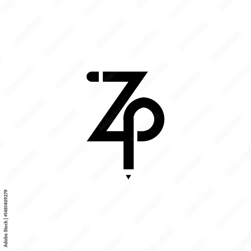 ZP pencil logo letter design. Simple and elegant education logo icon. ZP pencil logo letter design. Simple and elegant education logo icon.