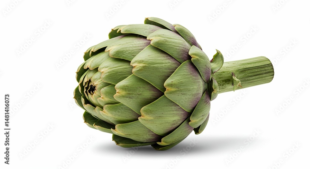 Obraz premium Fresh Artichoke Green Vegetable Healthy Food Culinary Ingredient Isolated