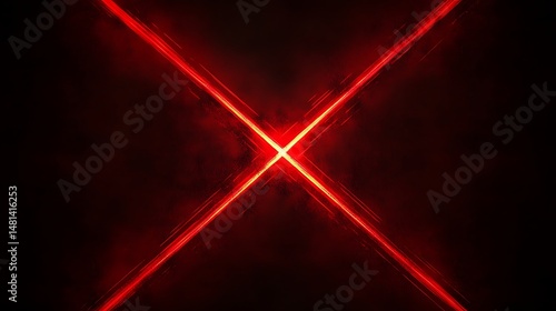 Red light beams crisscrossing on black background