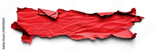 Wallpaper Mural Torn red paper strip against white background Torontodigital.ca