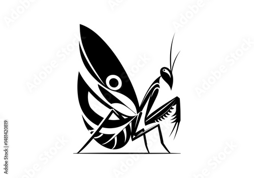 Mantis Hand Drawn Illustration Vector Isolated by AZ for Books, Arts, Design and Decoration Graphic Asset