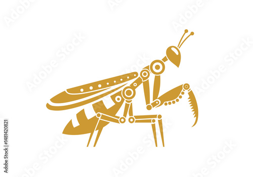 Mantis Hand Drawn Illustration Vector Isolated by AZ for Books, Arts, Design and Decoration Graphic Asset