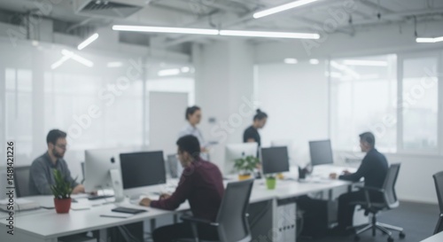 Openplan office with workers