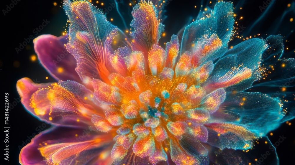 Close-up capture of dazzling firework explosions with intricate detail, vibrant spectrum of colors including magenta, gold, and aqua blue, against pure black background, multiple firework patterns Close-up capture of dazzling firework explosions with intricate detail, vibrant spectrum of colors including magenta, gold, and aqua blue, against pure black background, multiple firework patterns