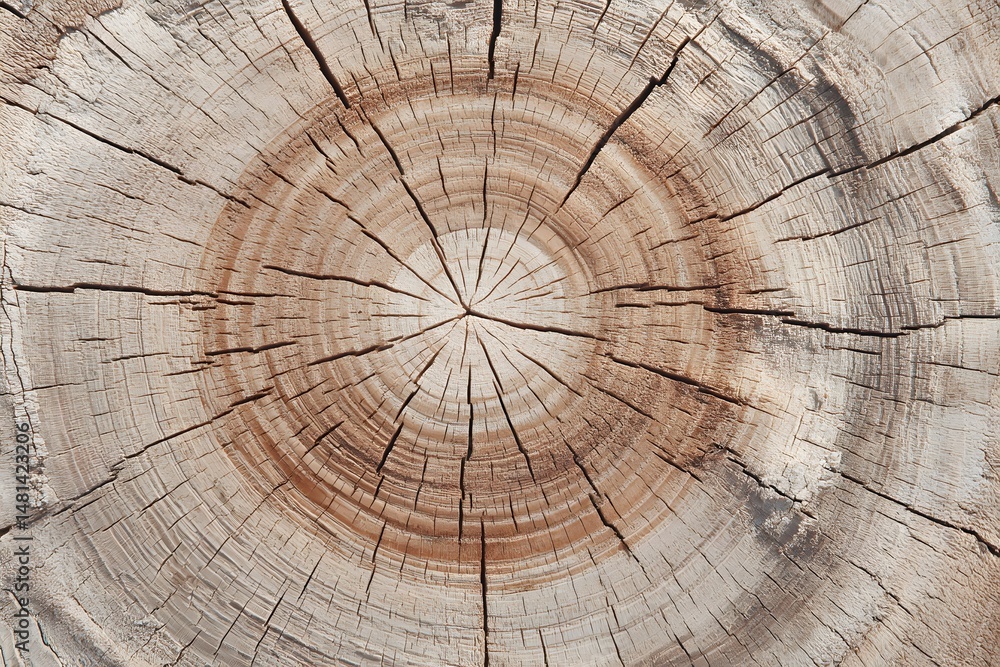 Fototapeta premium Wooden grain detail: A detailed, close-up shot reveals the intricate patterns of a weathered wood surface, showcasing the beauty of natural texture. 