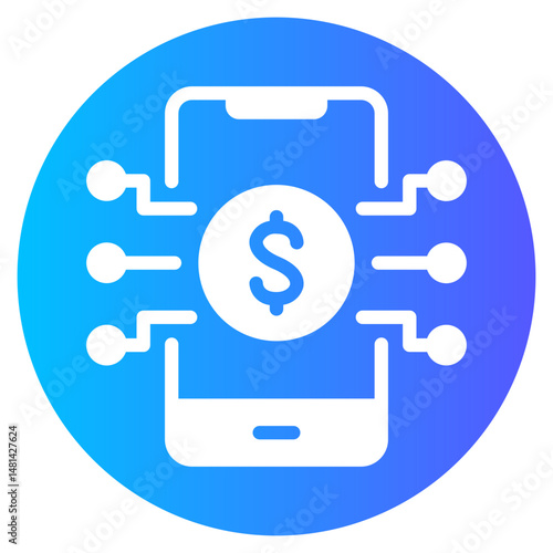 digital currency gradient icon