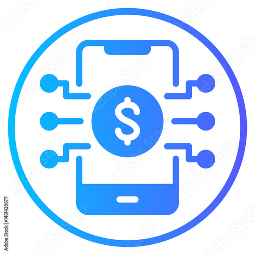 digital currency gradient icon