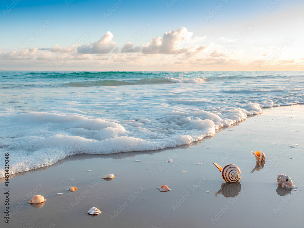 Obraz premium 파도가 지나간 자리