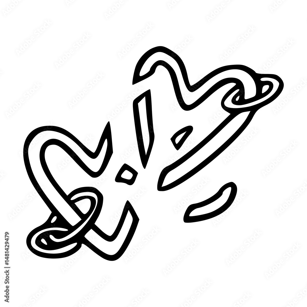 broken love knot line art broken love knot line art