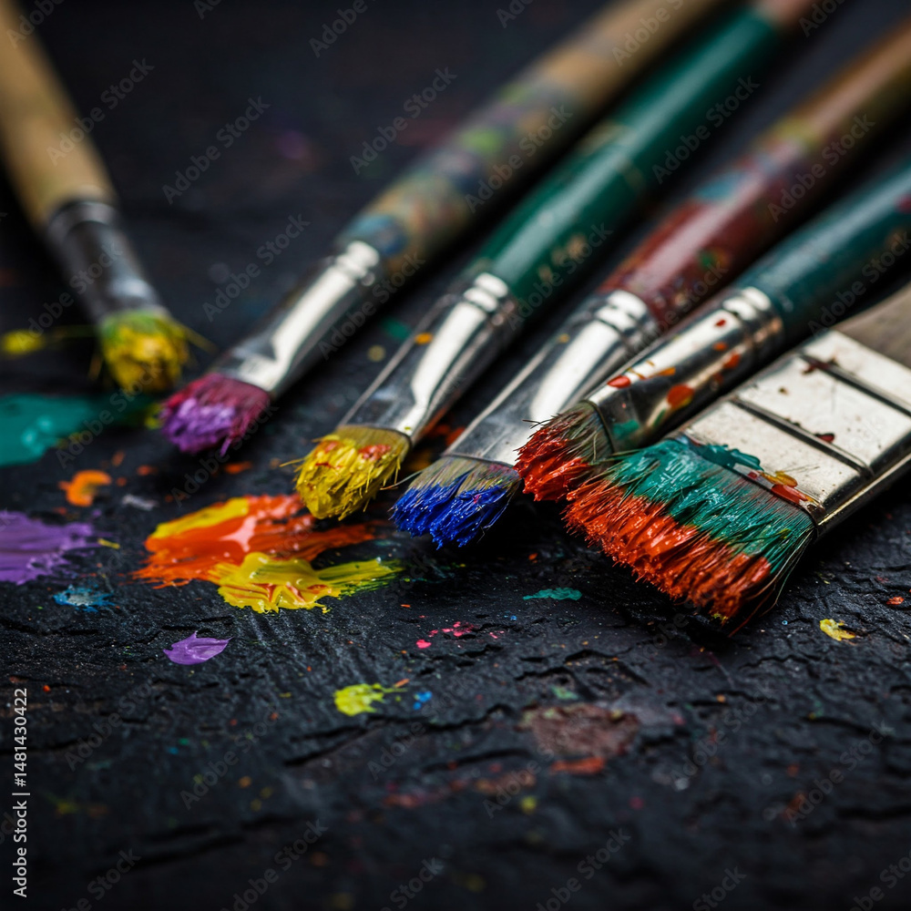 Fototapeta premium brushes and paints