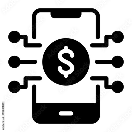 digital currency glyph icon