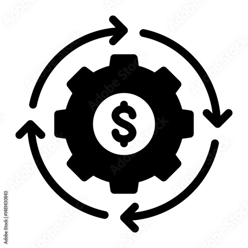 money flow glyph icon