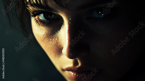 female, singer, staring into camera