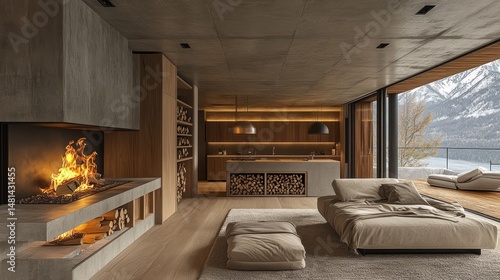 Modern mountain home interior