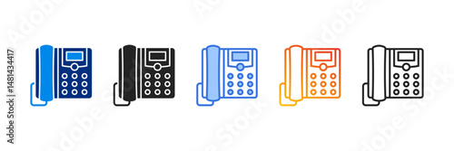Telephone  Icon Set Multiple Style Vector Illustration 