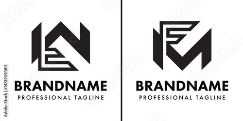 Letters WT or MF Monogram Logo Set, suitable for any business with WT TW MF FM initials