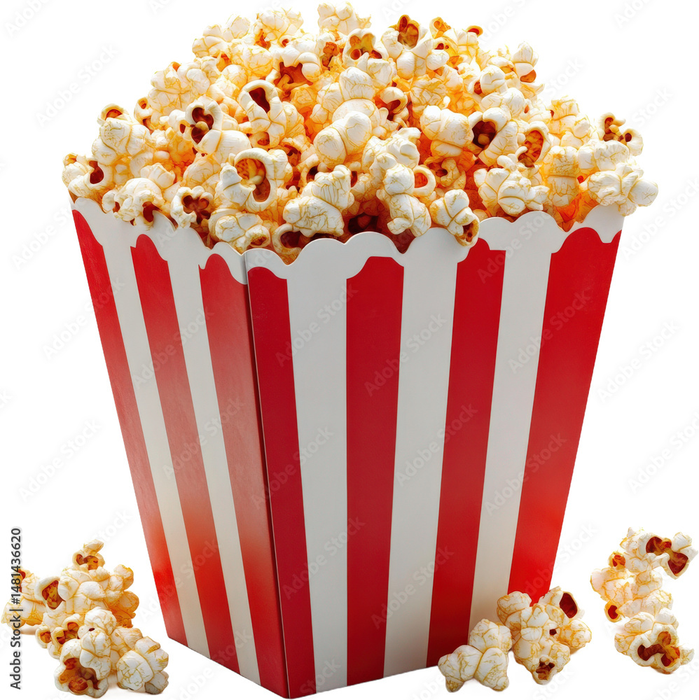 Popcorn in a Red Striped Box Popcorn in a Red Striped Box