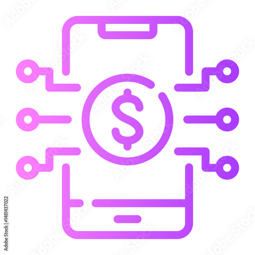 digital currency gradient icon
