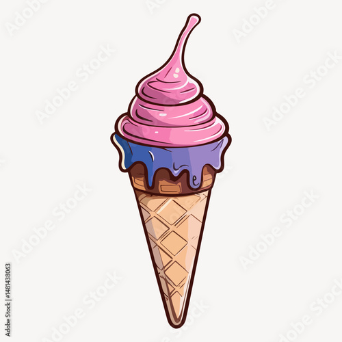 ice cream cone illustration vector