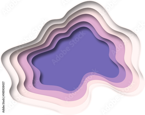 Abstract Wavy Paper Cutout Layered Background