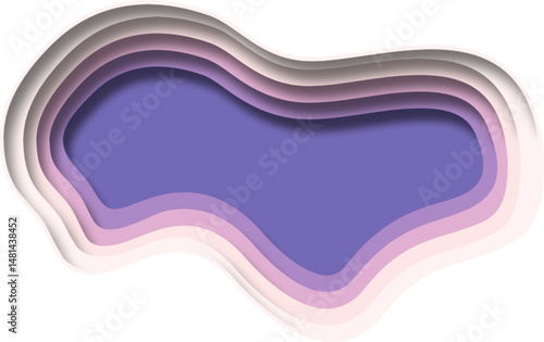 Abstract Wavy Paper Cutout Layered Background