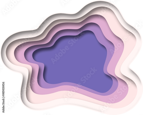 Abstract Wavy Paper Cutout Layered Background