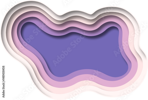 Abstract Wavy Paper Cutout Layered Background