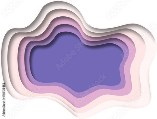 Abstract Wavy Paper Cutout Layered Background