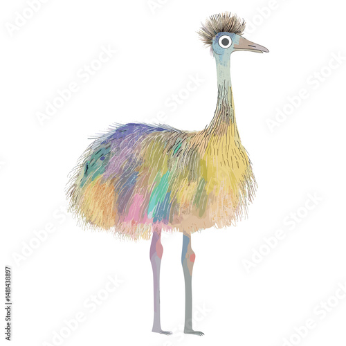 Cute emu animal illustration vector