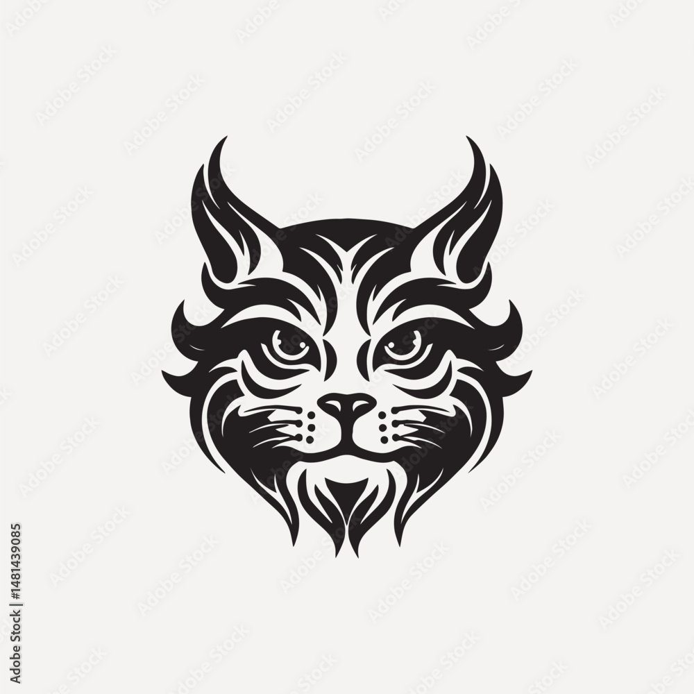 Cat flat old school illustration vector. Cat flat old school illustration vector.