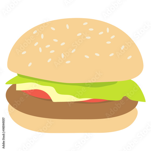 Hamburger illustration simple food vector