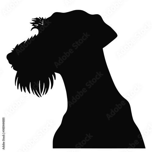 Collection portrait Airedale Terrier dog silhouette illustration terrier vector