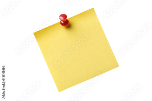 yellow sticky note with push pin