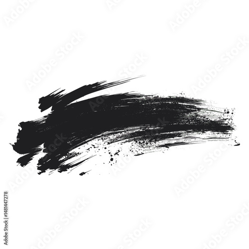 Effect of brush stroke black art illustrated vector