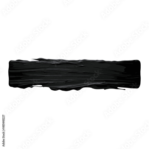 Black flat paint brush stroke silhouette abstract artistic vector