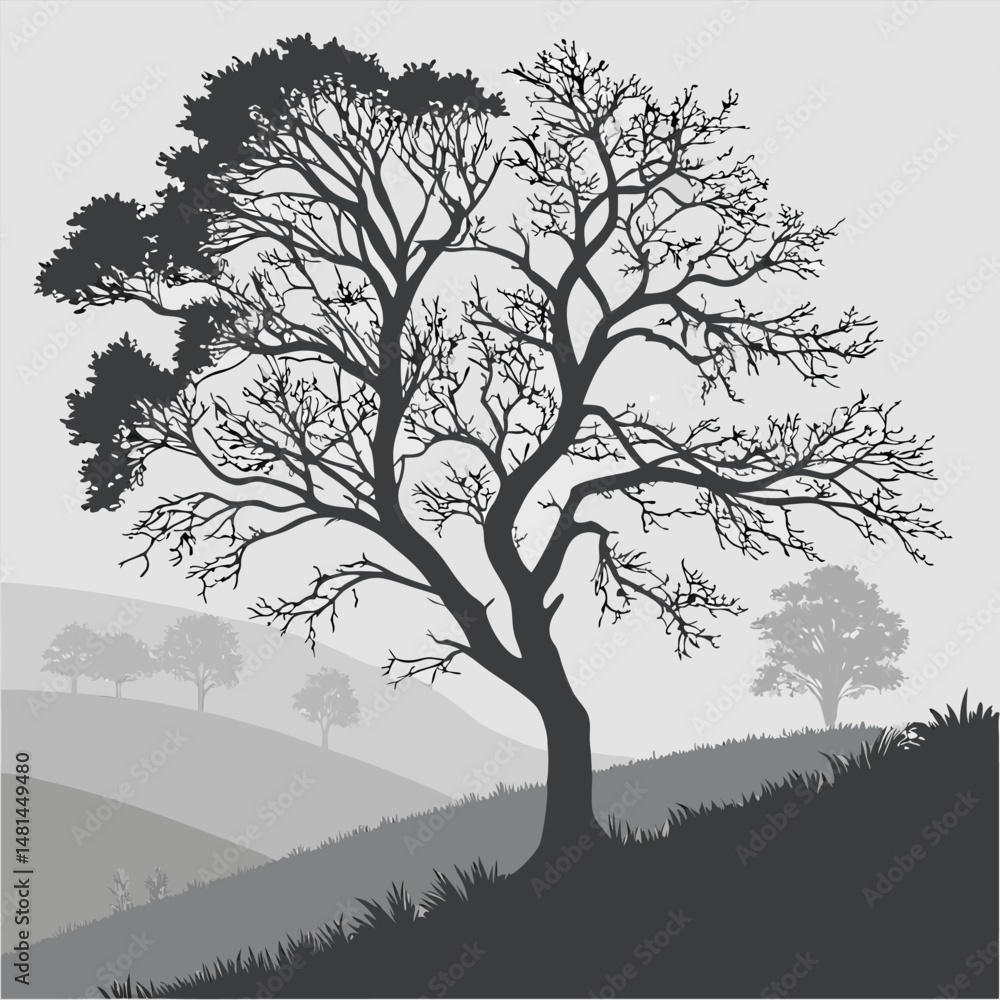 Obraz premium use-a-monochromatic-palette-with-shades-of-black-a.eps