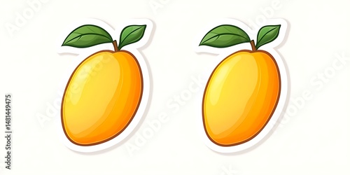 Two cartoon mango stickers