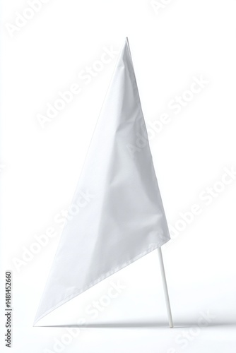 Wallpaper Mural A pristine white flag on a stick against a clean, bright white background. Torontodigital.ca