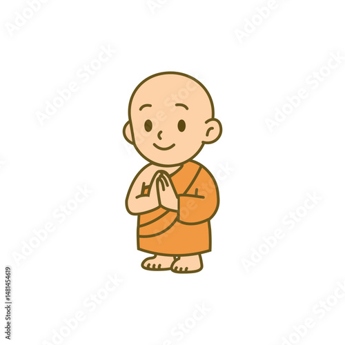 illustration cartoon monk