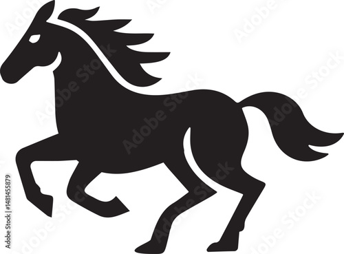 horse vector, horse illustration, full horse, galloping horse, horse silhouette,