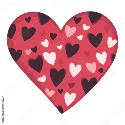 Carttoon heart icon pattern illustration valentine's vector