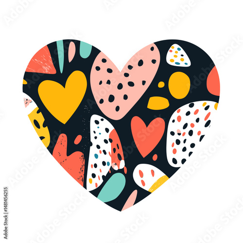 Carttoon heart icon patterns style illustration vector