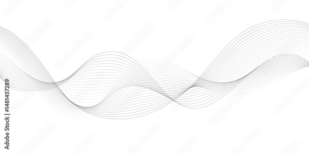 Black Wavy Lines Isolated on White Abstract Background Design, Dynamic Stylized Wave Elements, Digital Frequency Wave Art. Black Wavy Lines Isolated on White Abstract Background Design, Dynamic Stylized Wave Elements, Digital Frequency Wave Art.