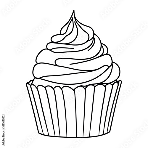 Cupcake dessert drawing simple vector