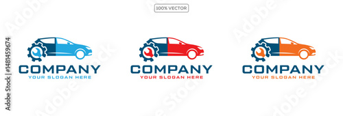 Car Repair and Restoration Service Logo Icon vector illustration
