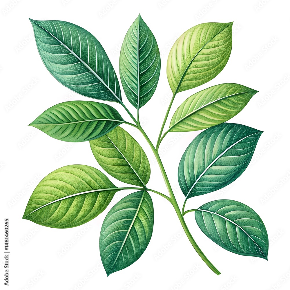 Fototapeta premium green leaves isolated on white background