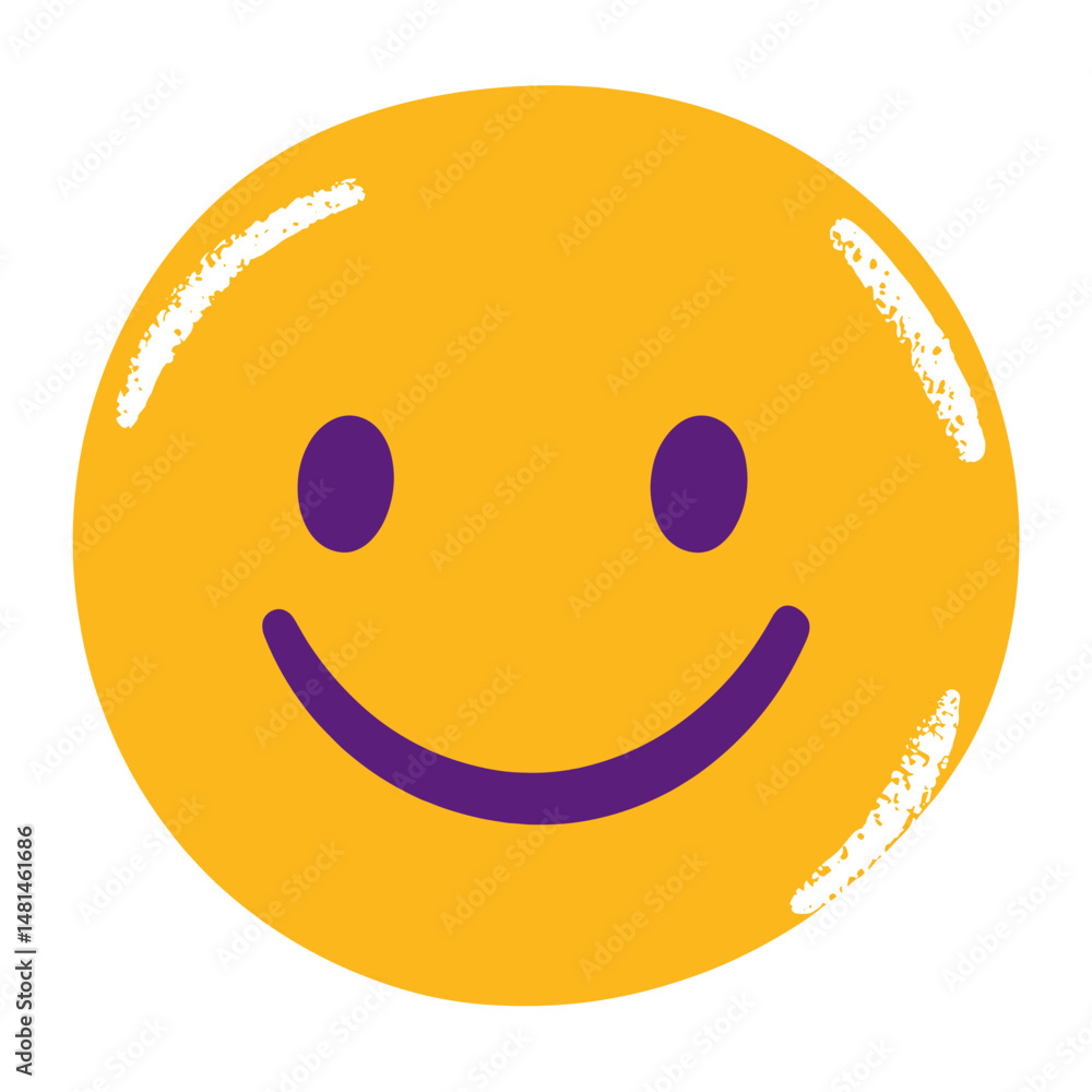 Fototapeta premium Yellow smiley face illustration cheerful expression vector