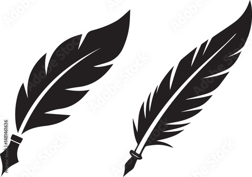 feather pen, quill pen, writing tool, ink pen vector, vintage pen, calligraphy pen